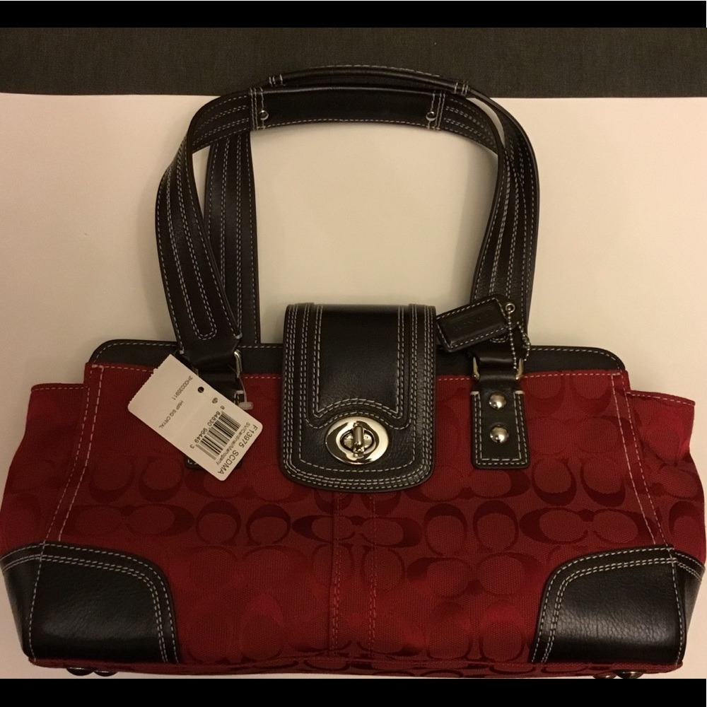 Coach Red and Black Satchel